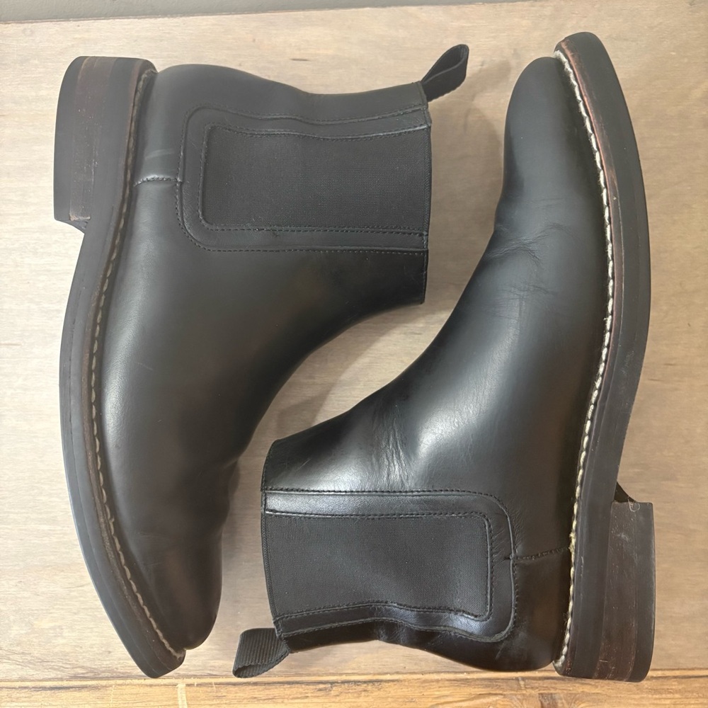 Thursday Boots Cavalier Black Leather Chelsea Boots Mens 8.5 Pull On Minimalist